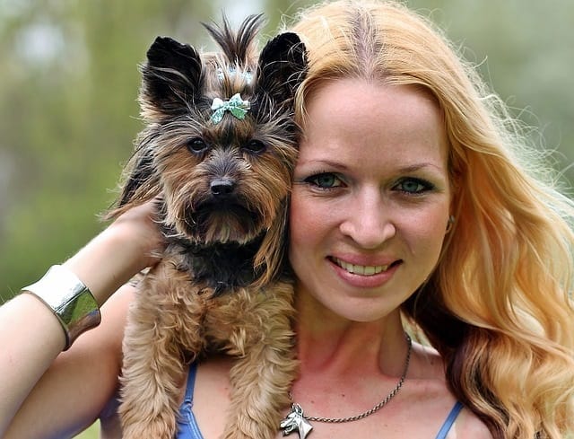 Woman and Yorkie